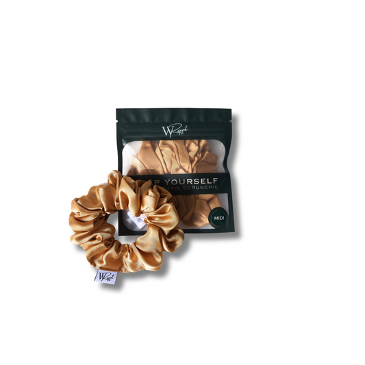 Midi Satin Scrunchie - Beige